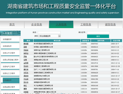 企業查詢本公司的二級建造師信息